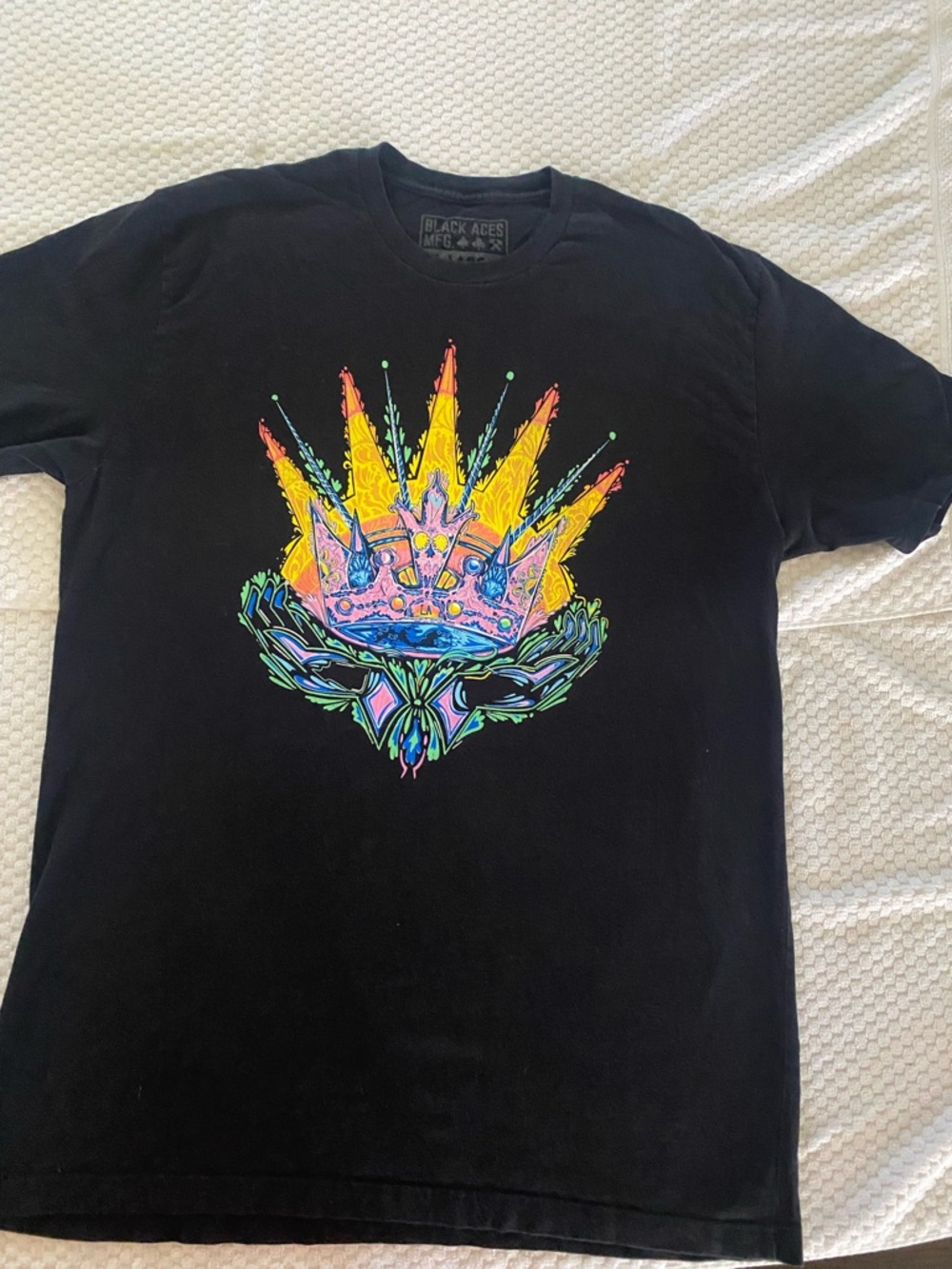 Neon Crown Short-Sleeve Tee - Black